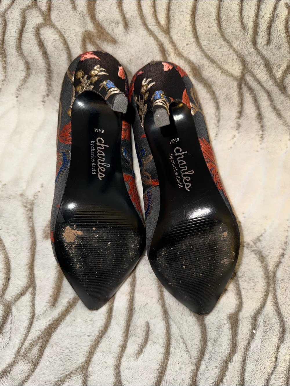 Charles David Multicolor Floral Brocade Pointed-Toe Pumps - Picture 4 of 4